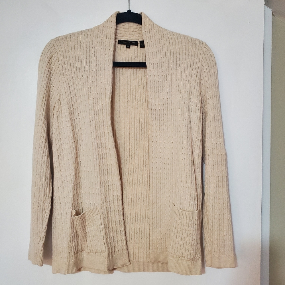 Jeanne Pierre Cable Knit Open Front Cardigan